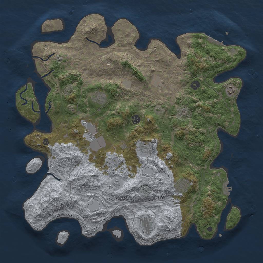Rust Map: Procedural Map, Size: 4312, Seed: 892365, 17 Monuments