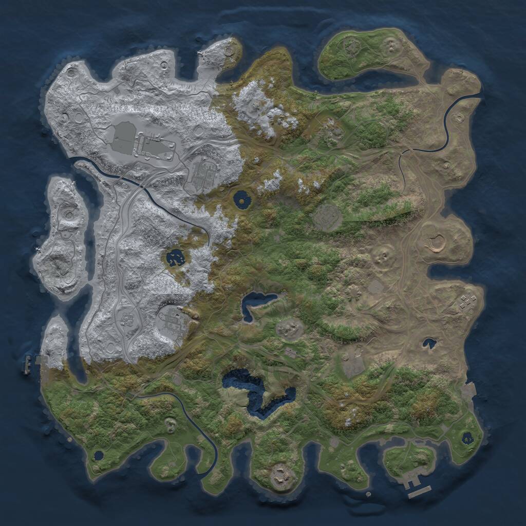 Rust Map: Procedural Map, Size: 4400, Seed: 1109154771, 16 Monuments