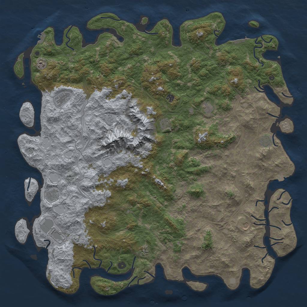 Rust Map: Procedural Map, Size: 6000, Seed: 3862689, 19 Monuments