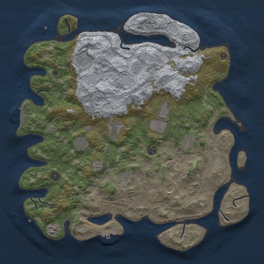 Rust Map: Procedural Map, Size: 4250, Seed: 1865991798, 19 Monuments