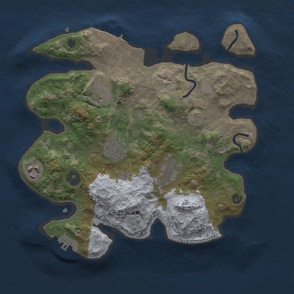 Rust Map: Procedural Map, Size: 3000, Seed: 2145756118, 12 Monuments