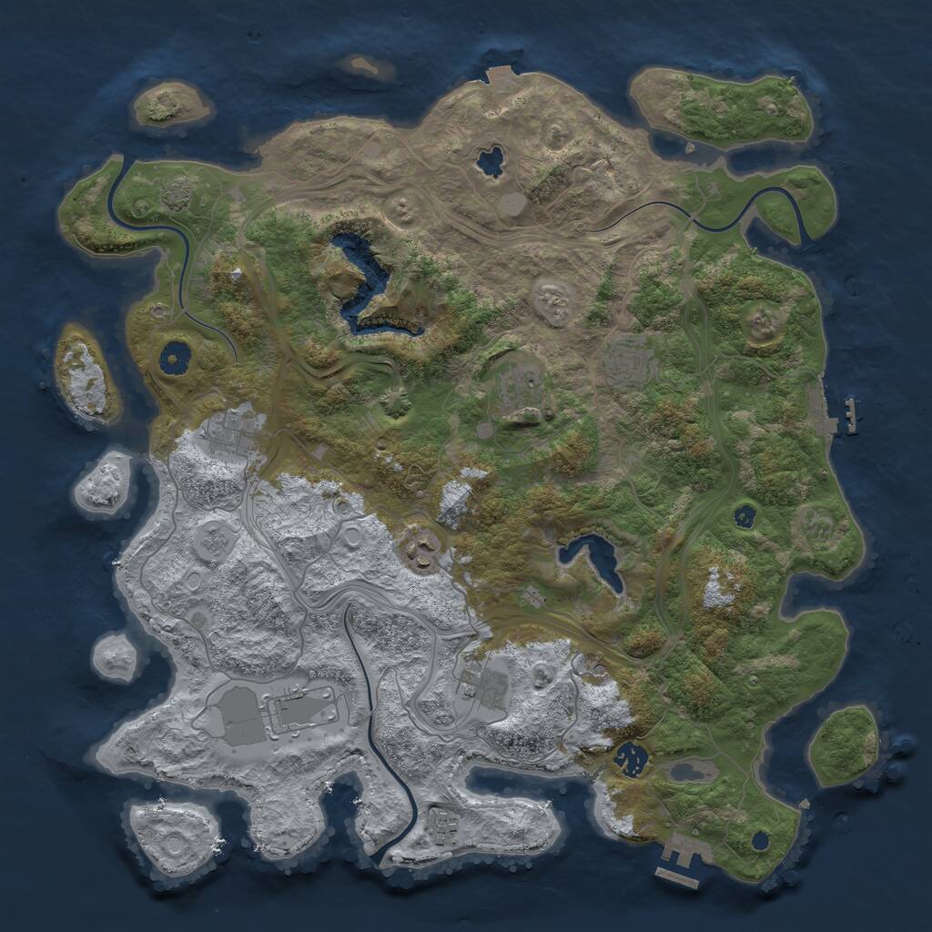 Rust Map: Procedural Map, Size: 4250, Seed: 1473038910, 14 Monuments