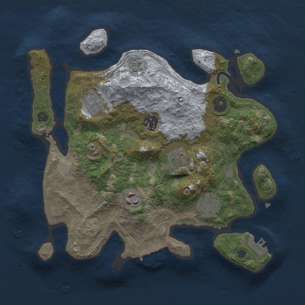 Rust Map: Procedural Map, Size: 3000, Seed: 24933, 13 Monuments
