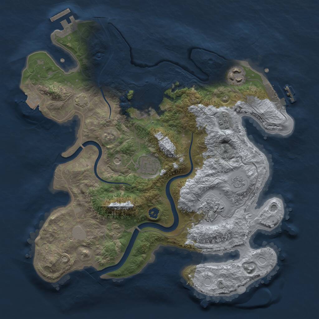 Rust Map: Procedural Map, Size: 3000, Seed: 18276, 11 Monuments