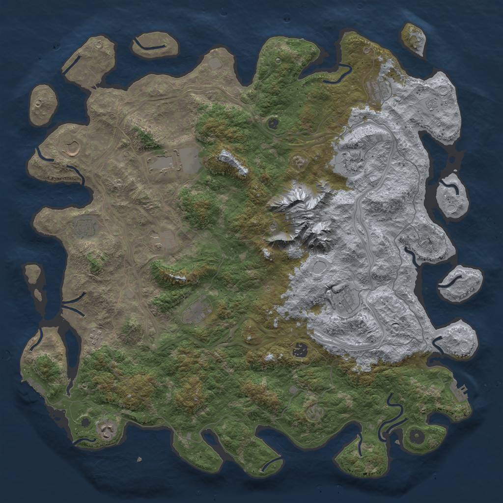 Rust Map: Procedural Map, Size: 5000, Seed: 598327, 20 Monuments