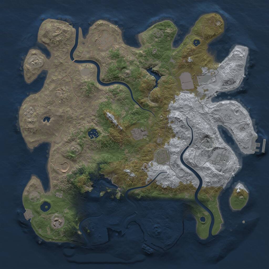 Rust Map: Procedural Map, Size: 4000, Seed: 32763717, 16 Monuments