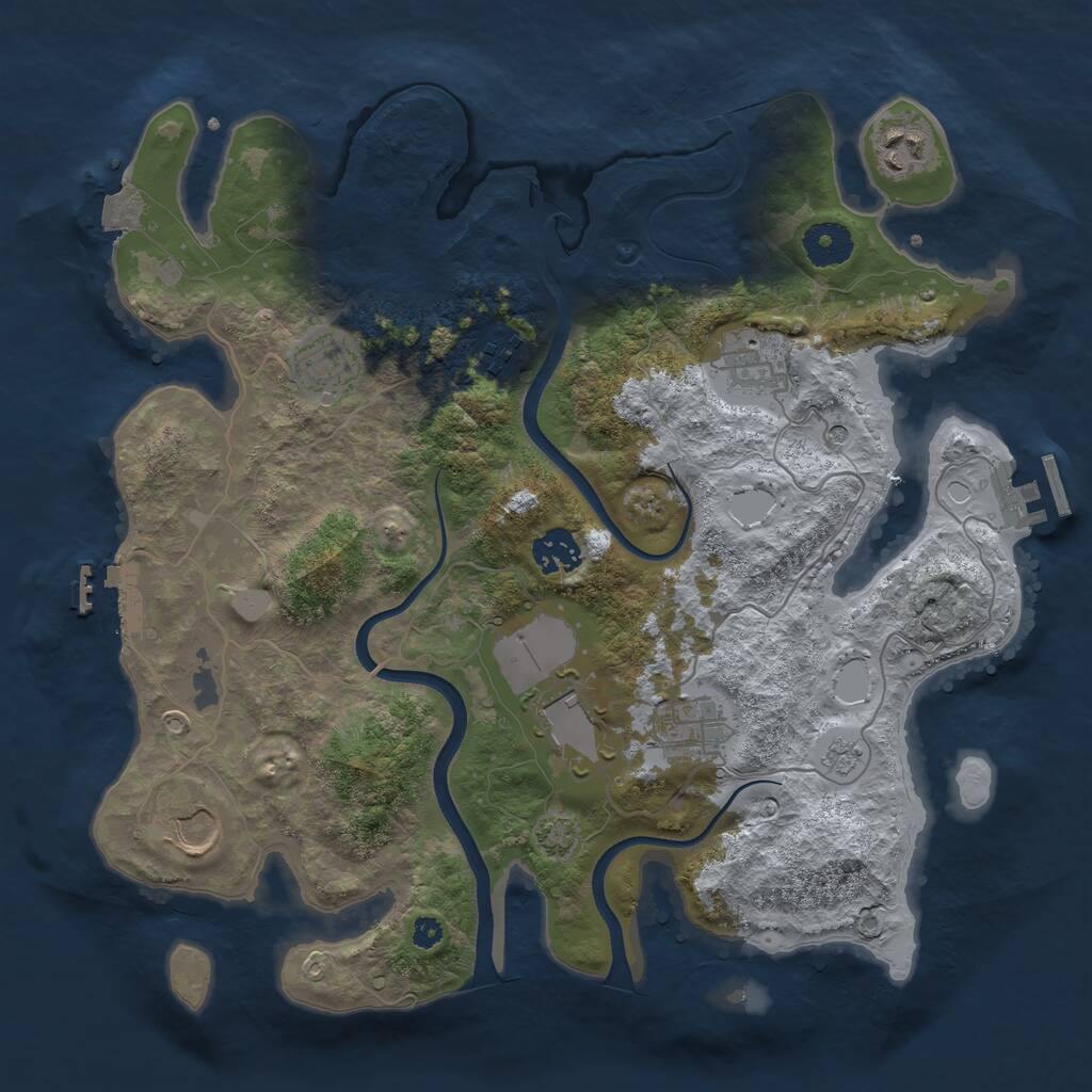 Rust Map: Procedural Map, Size: 3500, Seed: 24194, 14 Monuments