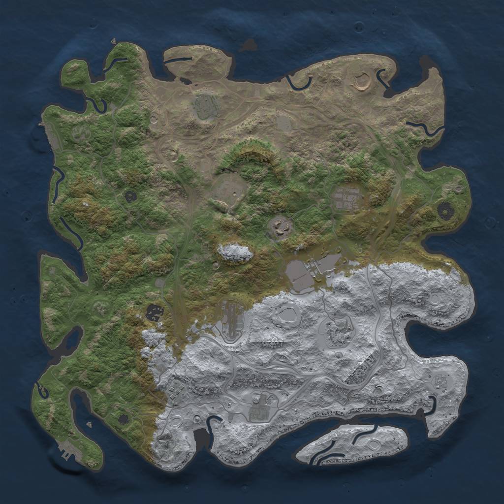 Rust Map: Procedural Map, Size: 4300, Seed: 1765652318, 20 Monuments