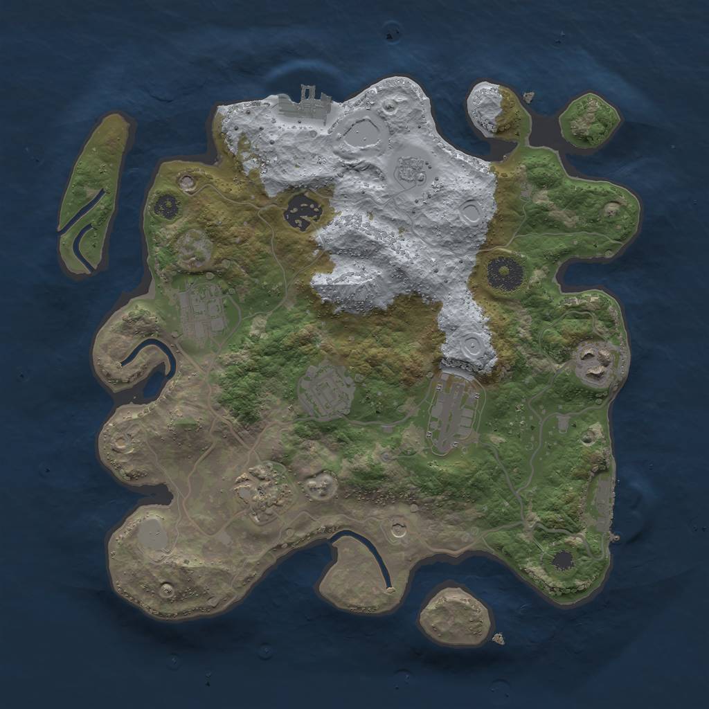 Rust Map: Procedural Map, Size: 3000, Seed: 879892, 15 Monuments