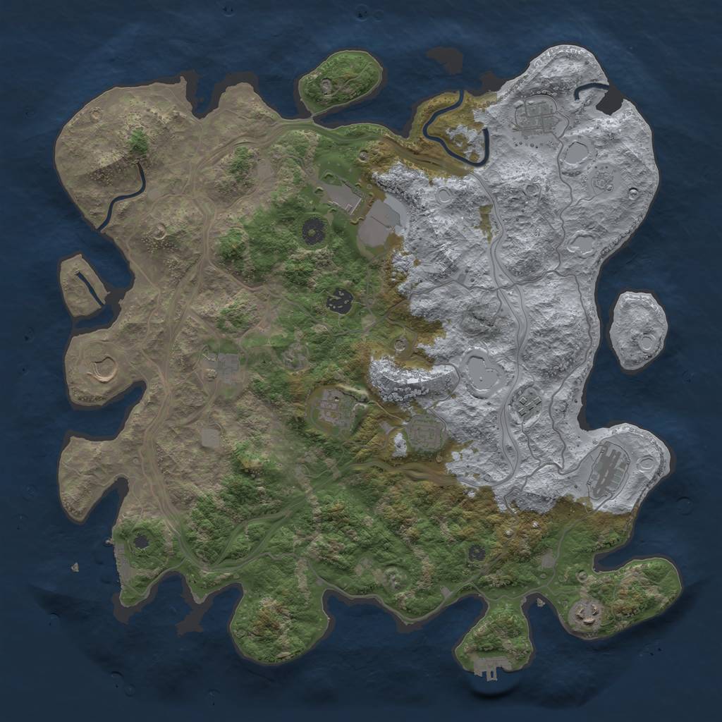 Rust Map: Procedural Map, Size: 4250, Seed: 1571278482, 19 Monuments