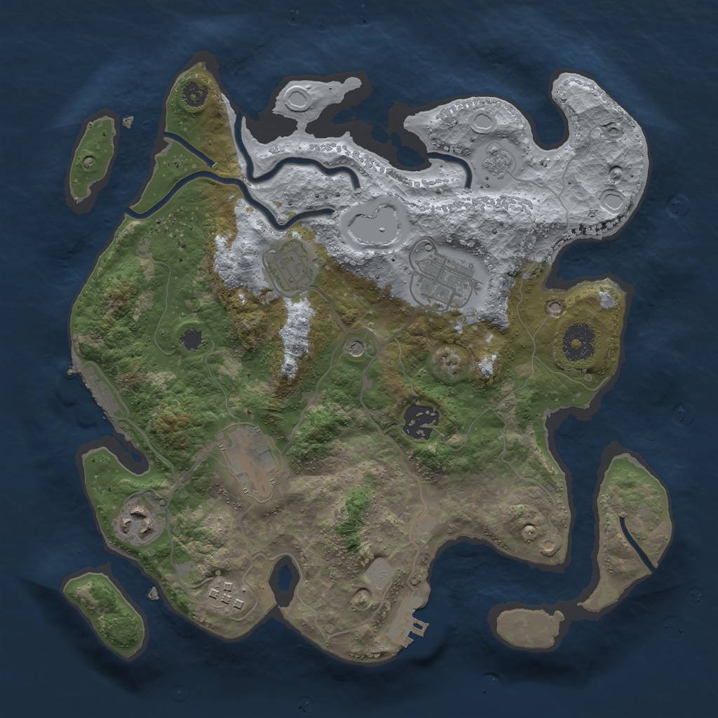Rust Map: Procedural Map, Size: 3000, Seed: 13023033, 15 Monuments