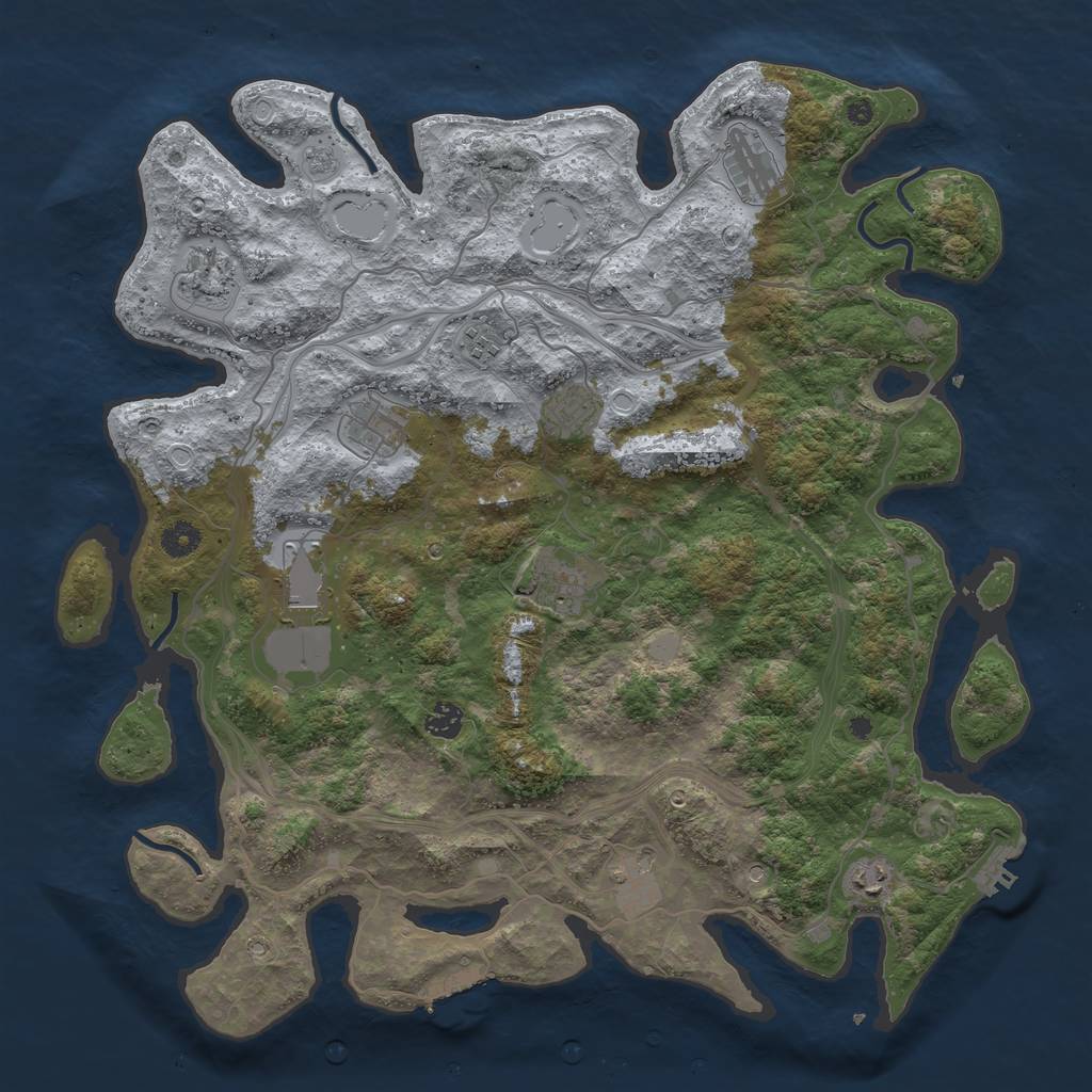 Rust Map: Procedural Map, Size: 4350, Seed: 654987, 19 Monuments