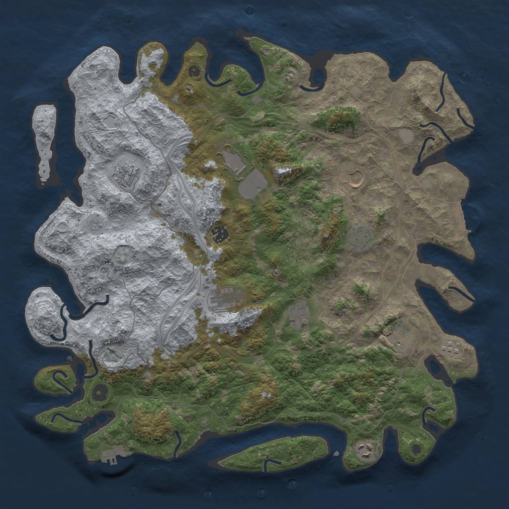 Rust Map: Procedural Map, Size: 4500, Seed: 6417, 19 Monuments