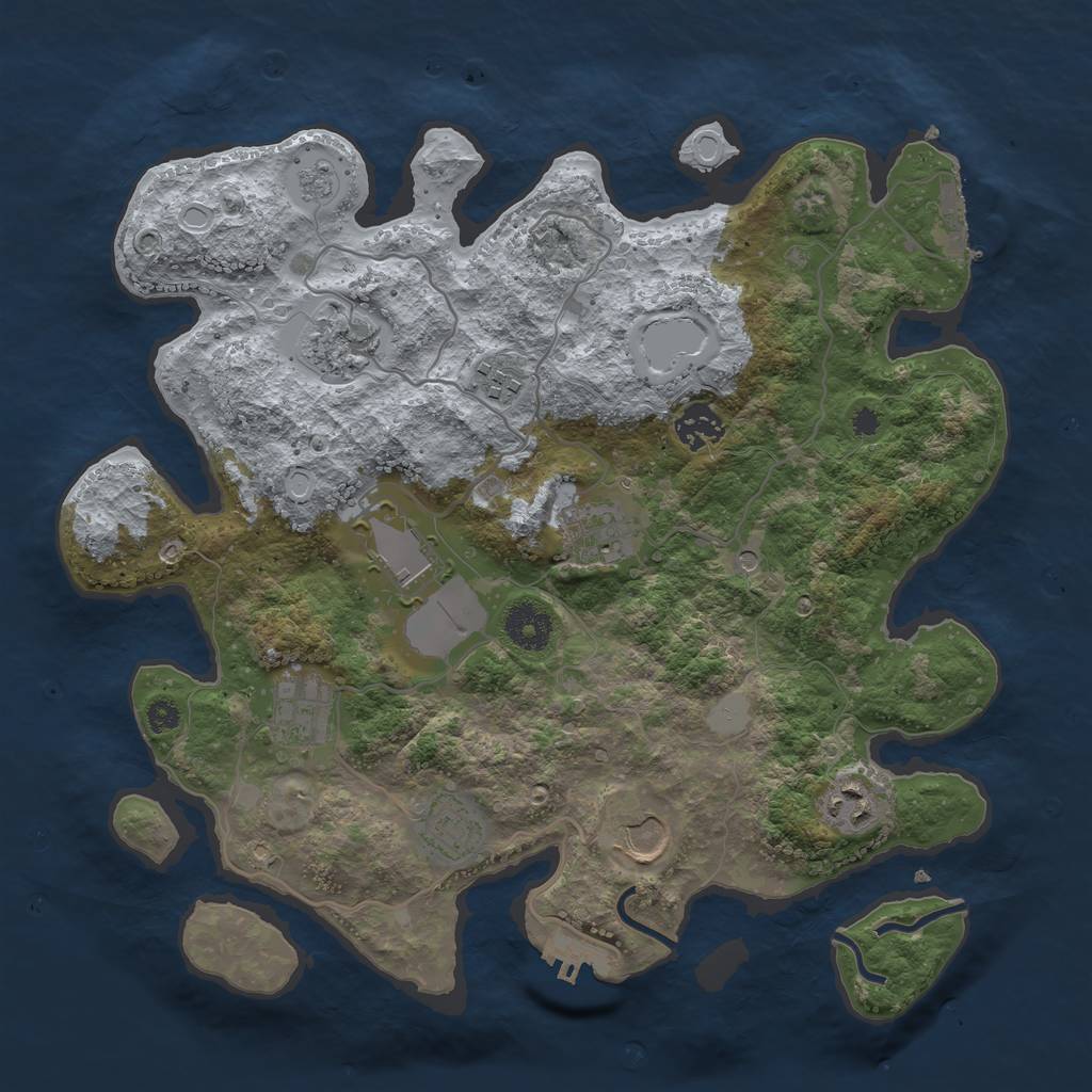Rust Map: Procedural Map, Size: 3500, Seed: 798, 18 Monuments