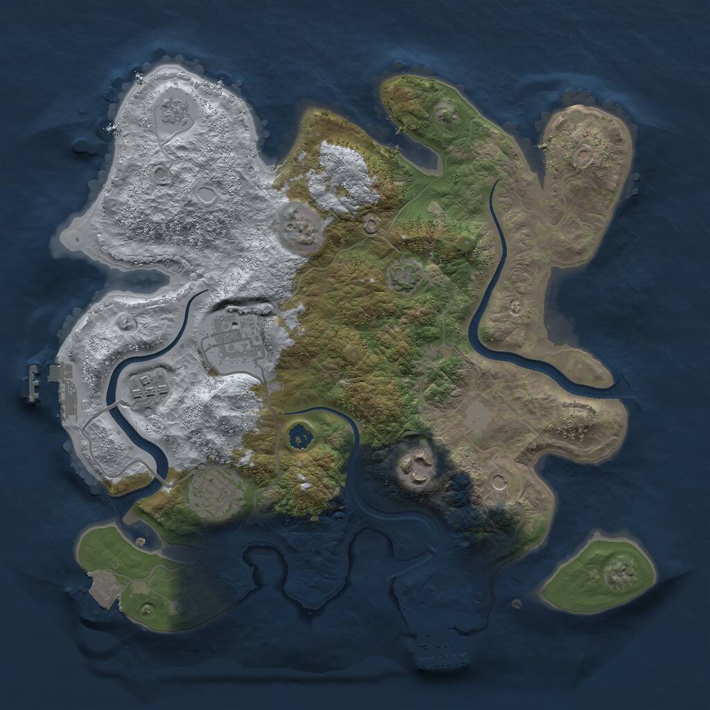 Rust Map: Procedural Map, Size: 3000, Seed: 540917911, 10 Monuments