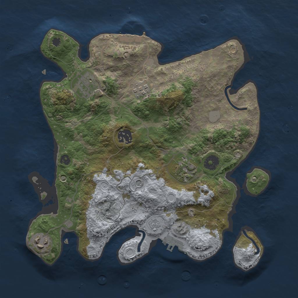 Rust Map: Procedural Map, Size: 3000, Seed: 278682518, 14 Monuments