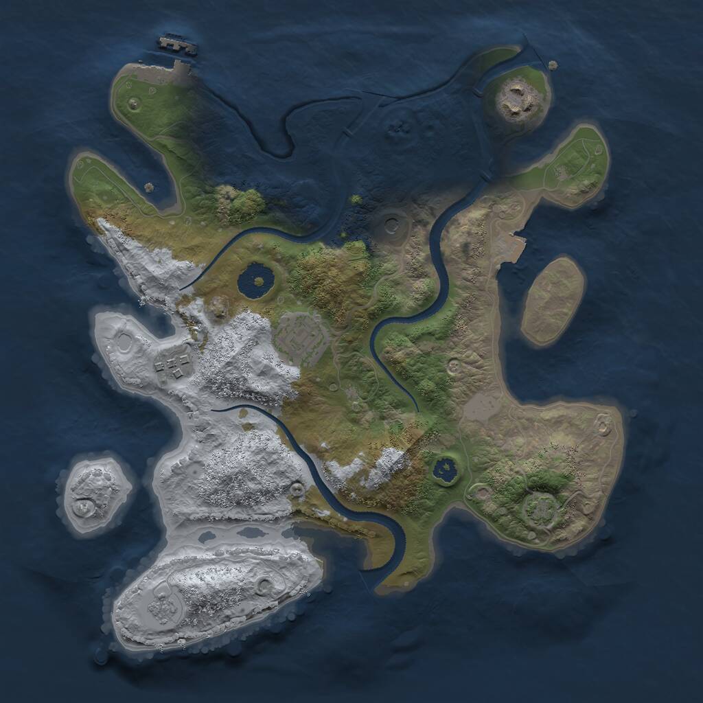 Rust Map: Procedural Map, Size: 3000, Seed: 1072165317, 8 Monuments