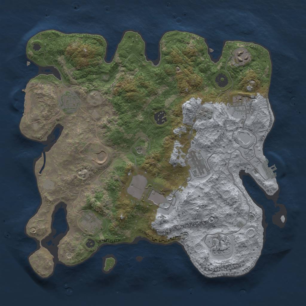 Rust Map: Procedural Map, Size: 3500, Seed: 78509482, 19 Monuments