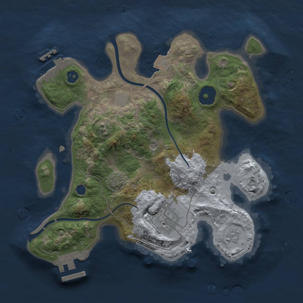 Rust Map: Procedural Map, Size: 2500, Seed: 12344120, 7 Monuments