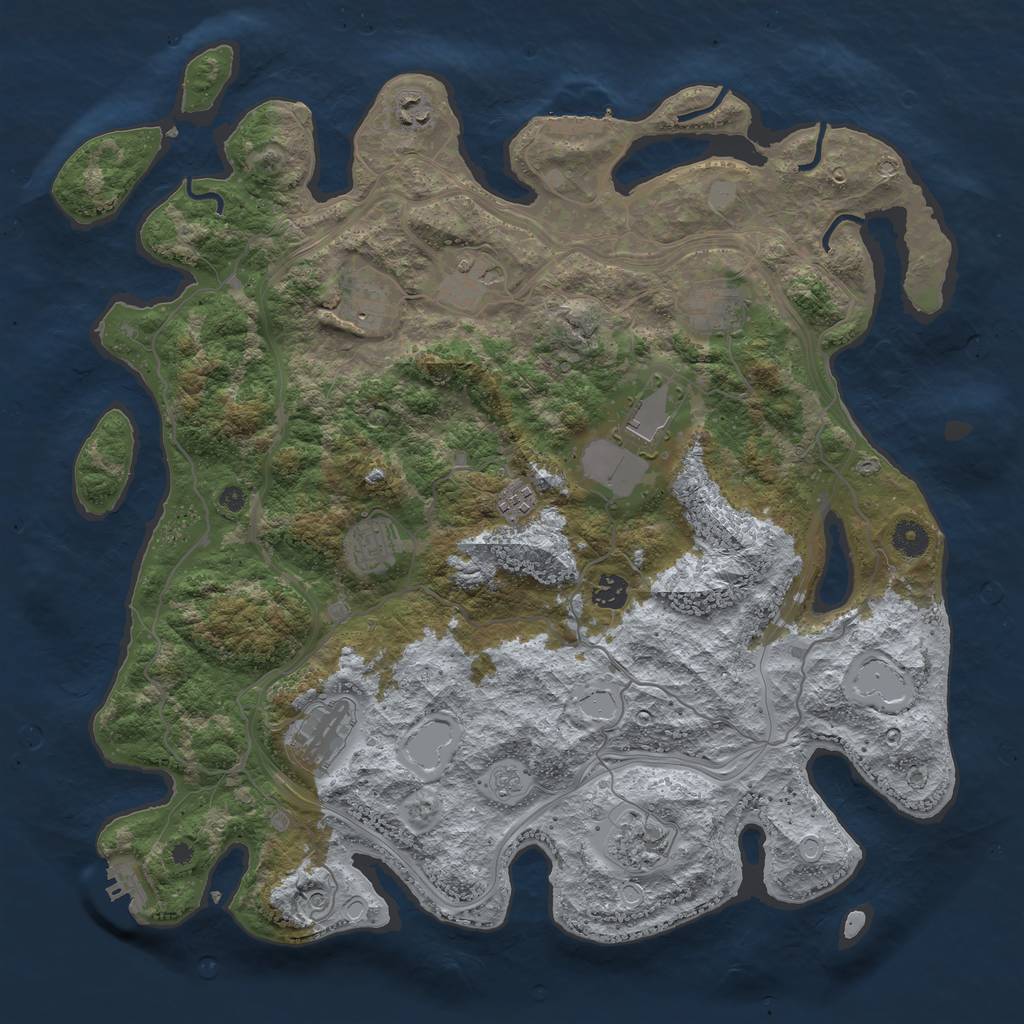 Rust Map: Procedural Map, Size: 4250, Seed: 1455699019, 19 Monuments