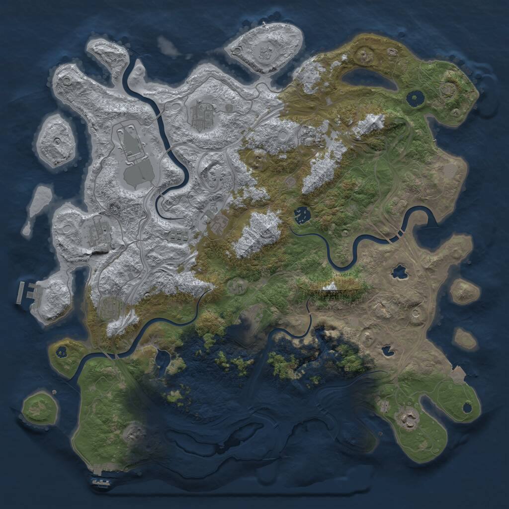 Rust Map: Procedural Map, Size: 4500, Seed: 1518769242, 16 Monuments