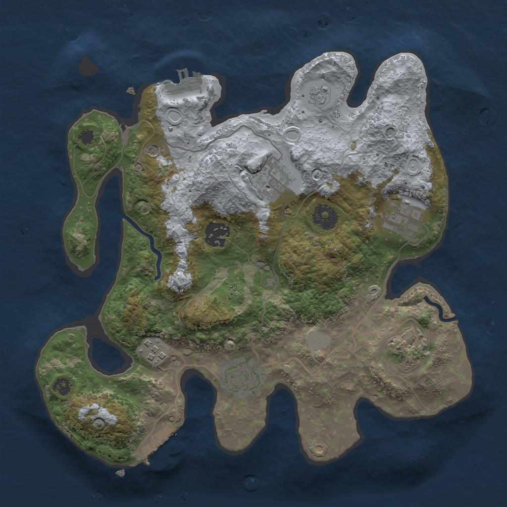 Rust Map: Procedural Map, Size: 3000, Seed: 4154, 15 Monuments