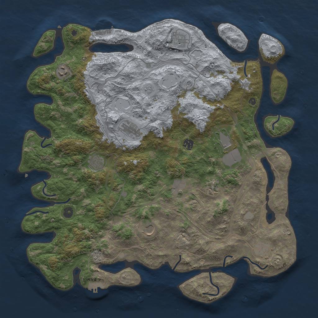 Rust Map: Procedural Map, Size: 4500, Seed: 1865991798, 20 Monuments