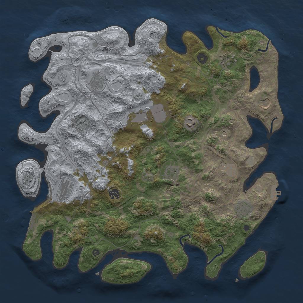 Rust Map: Procedural Map, Size: 4250, Seed: 807235325, 20 Monuments