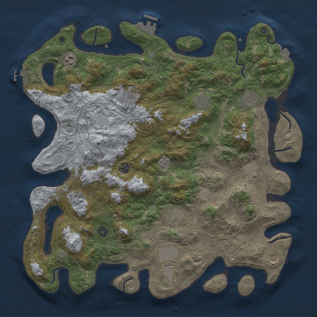 Rust Map: Procedural Map, Size: 4500, Seed: 82732884, 17 Monuments