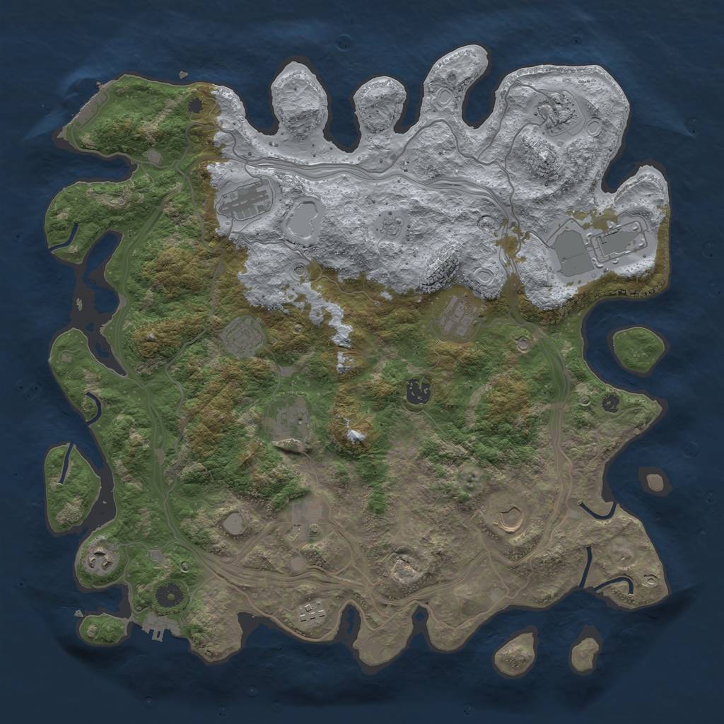 Rust Map: Procedural Map, Size: 4250, Seed: 1464559910, 20 Monuments