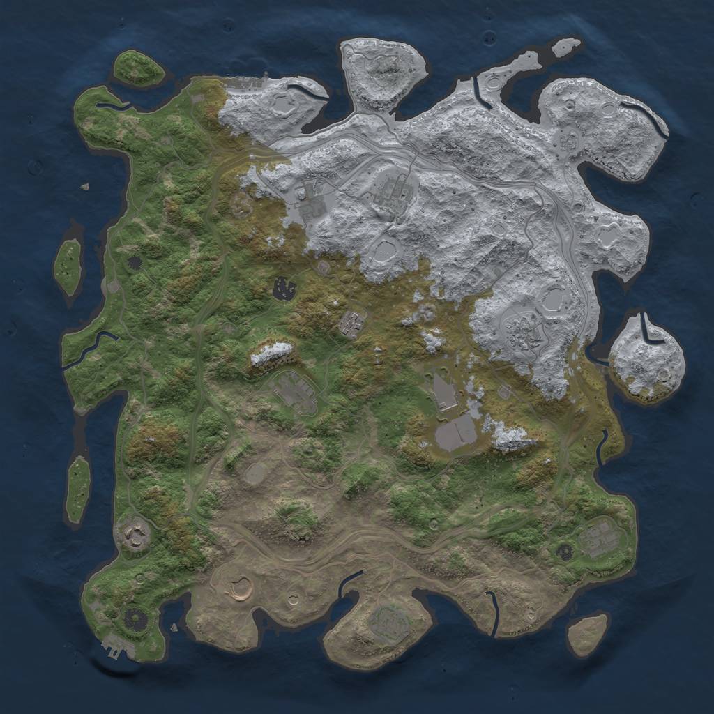 Rust Map: Procedural Map, Size: 4500, Seed: 1955664551, 20 Monuments