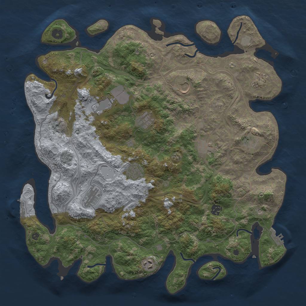 Rust Map: Procedural Map, Size: 4250, Seed: 657840386, 19 Monuments