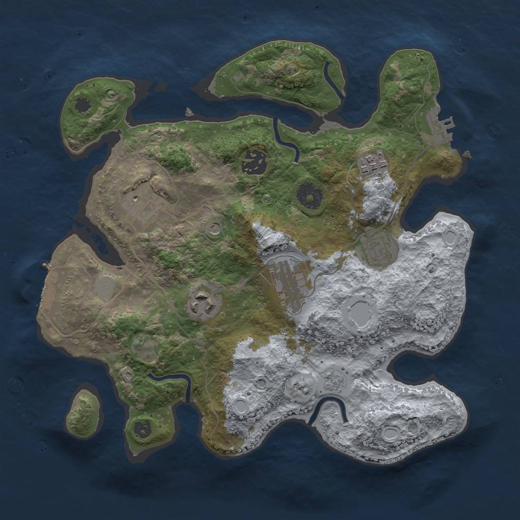 Rust Map: Procedural Map, Size: 3000, Seed: 789903880, 15 Monuments