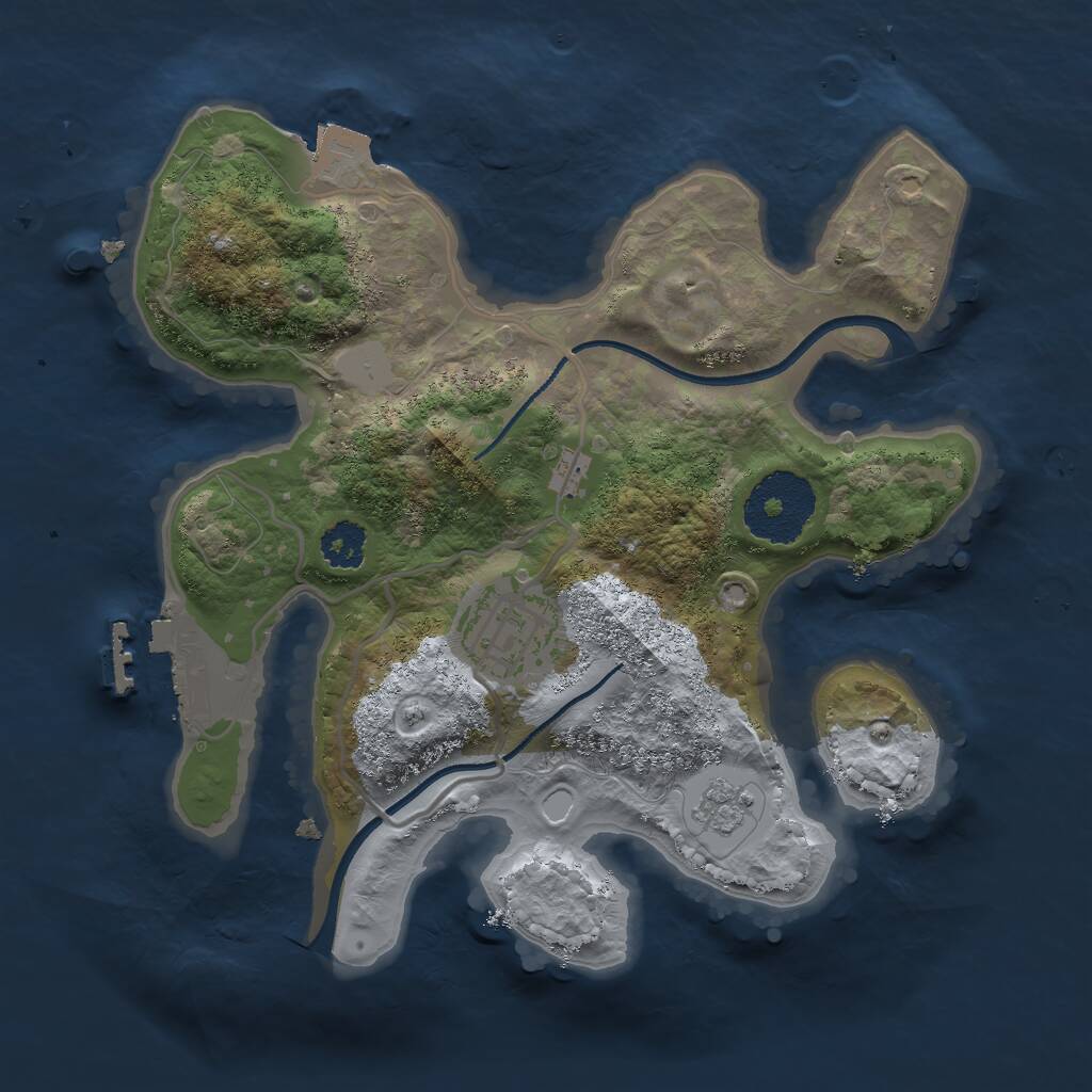 Rust Map: Procedural Map, Size: 2350, Seed: 987654321, 4 Monuments