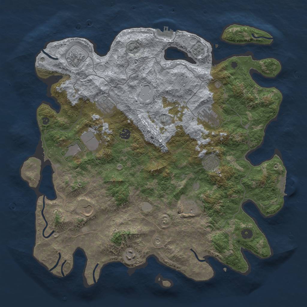 Rust Map: Procedural Map, Size: 4200, Seed: 53216114, 19 Monuments