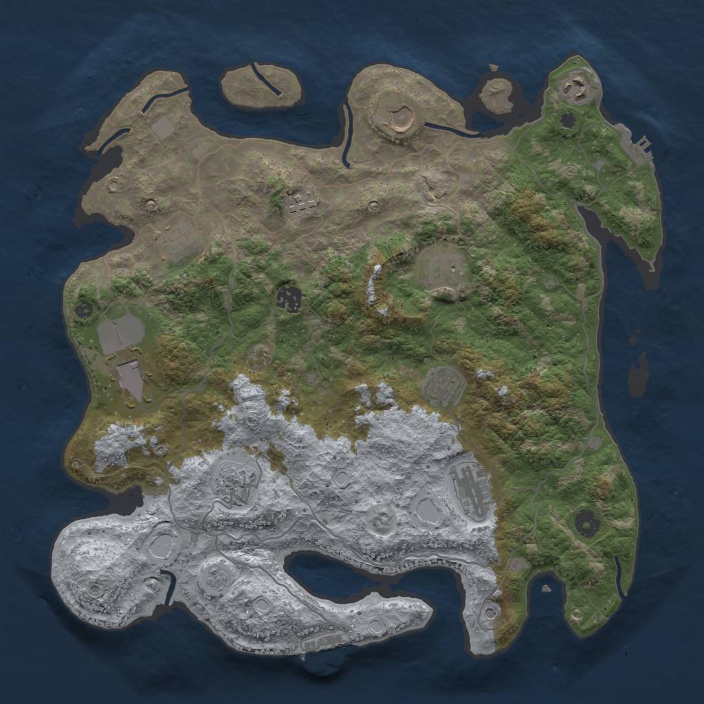 Rust Map: Procedural Map, Size: 4000, Seed: 782961, 19 Monuments