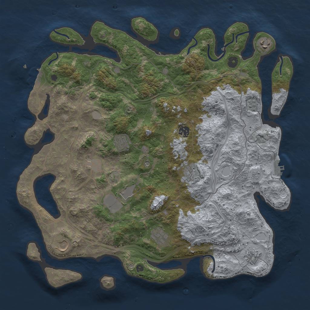 Rust Map: Procedural Map, Size: 4250, Seed: 800750354, 19 Monuments