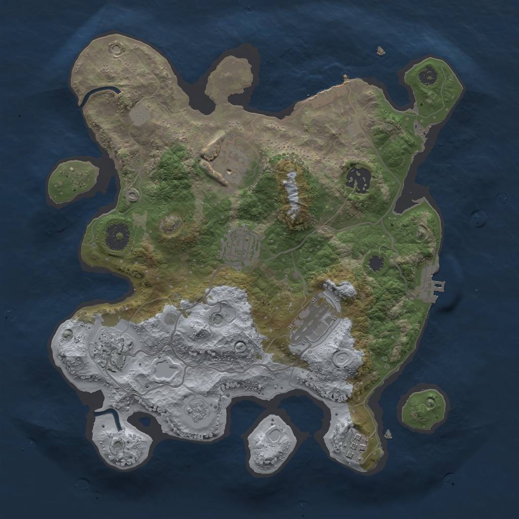 Rust Map: Procedural Map, Size: 3000, Seed: 862032, 13 Monuments