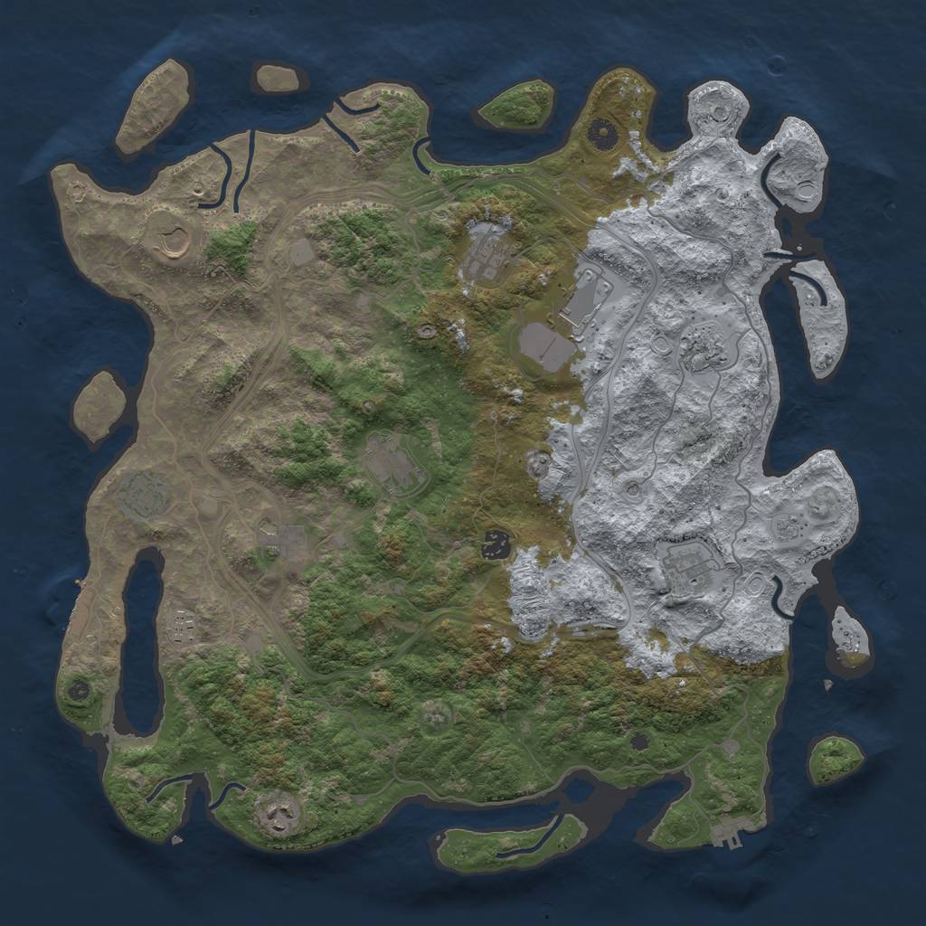 Rust Map: Procedural Map, Size: 4500, Seed: 333467, 20 Monuments