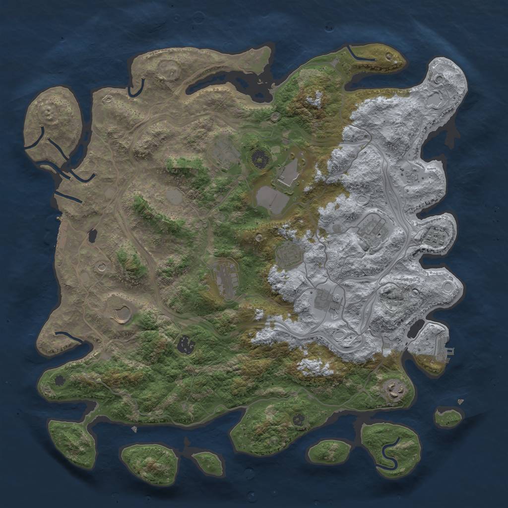 Rust Map: Procedural Map, Size: 4250, Seed: 1256333174, 19 Monuments