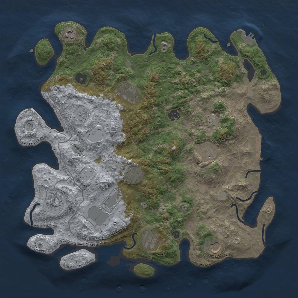 Rust Map: Procedural Map, Size: 4000, Seed: 914141964, 19 Monuments