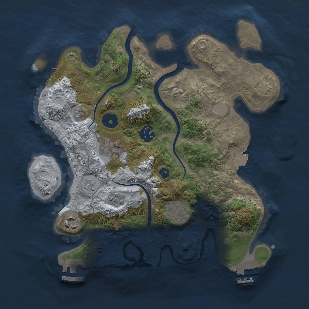 Rust Map: Procedural Map, Size: 3000, Seed: 3020, 10 Monuments