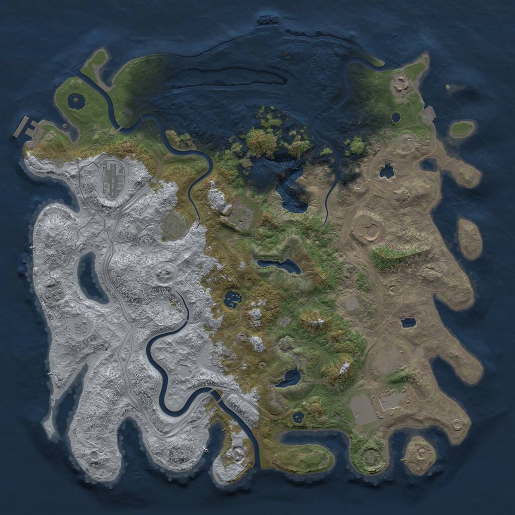 Rust Map: Procedural Map, Size: 4500, Seed: 161623427, 16 Monuments