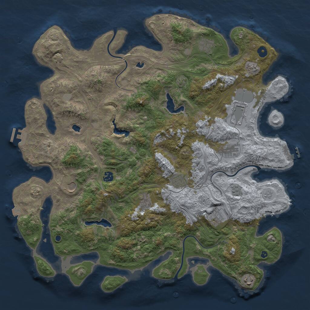 Rust Map: Procedural Map, Size: 4500, Seed: 331257321, 16 Monuments
