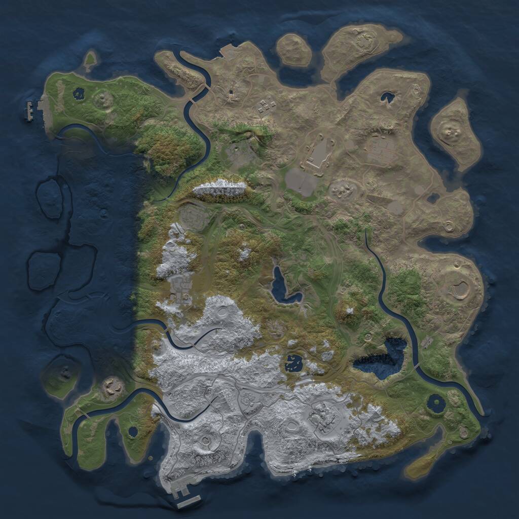 Rust Map: Procedural Map, Size: 4250, Seed: 1581454246, 16 Monuments