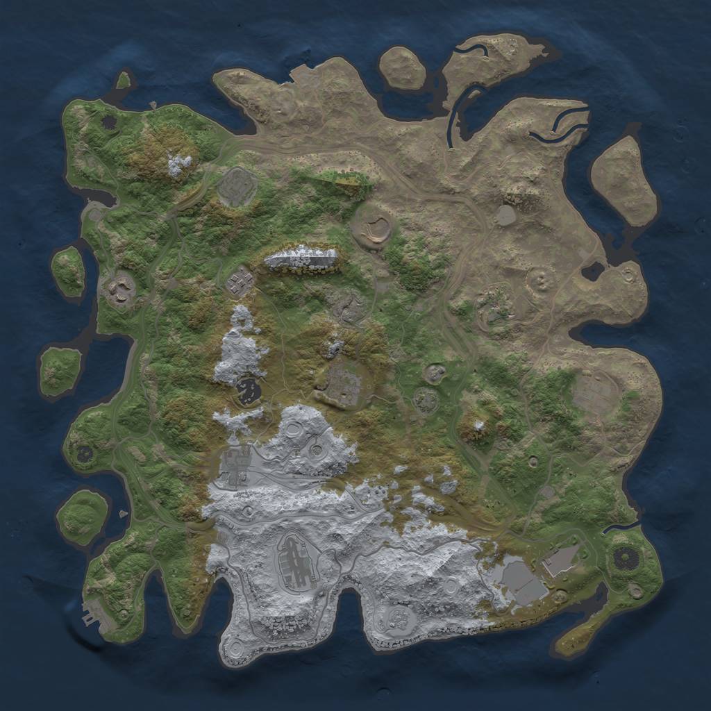 Rust Map: Procedural Map, Size: 4250, Seed: 1581454246, 18 Monuments