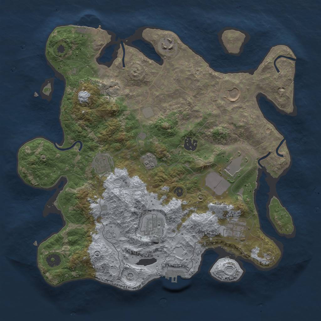 Rust Map: Procedural Map, Size: 3500, Seed: 2238, 17 Monuments