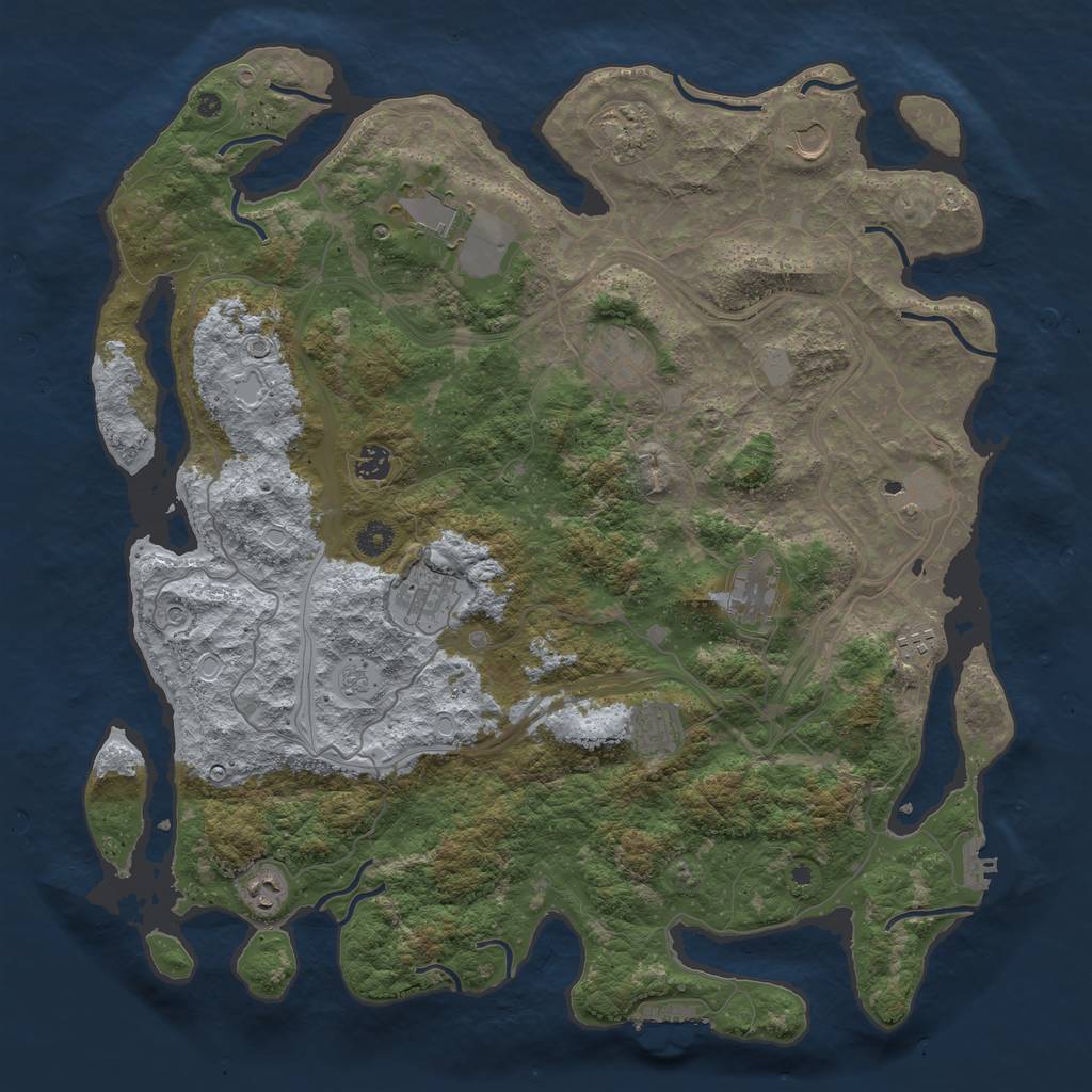 Rust Map: Procedural Map, Size: 4500, Seed: 71817972, 20 Monuments