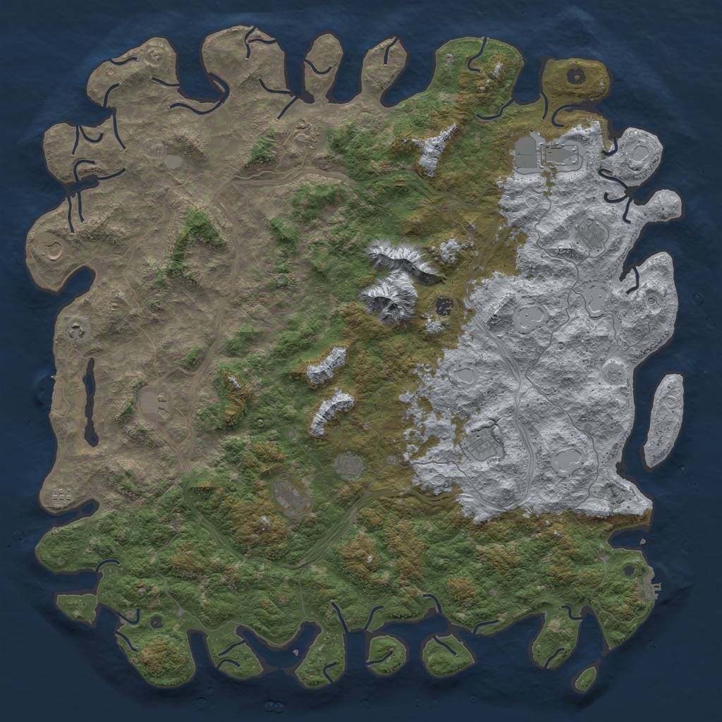 Rust Map: Procedural Map, Size: 6000, Seed: 22036223, 20 Monuments