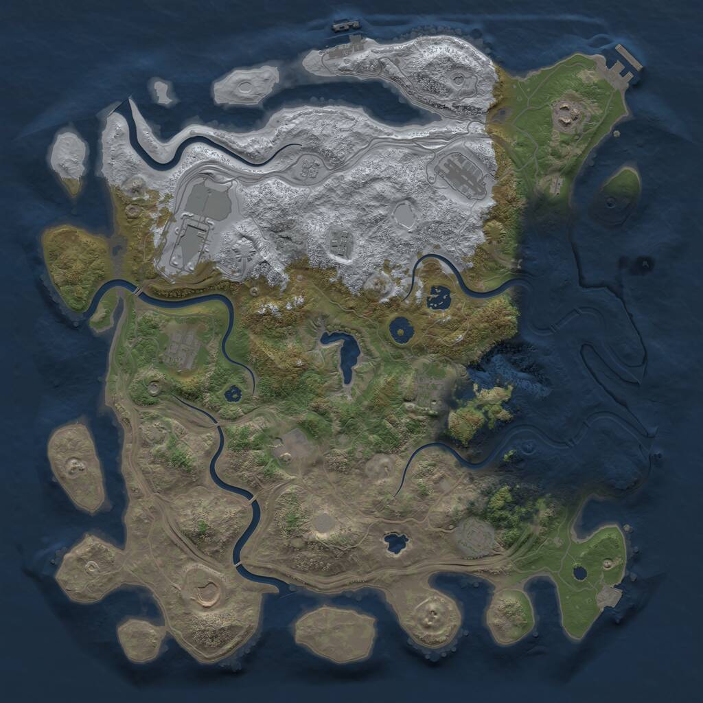Rust Map: Procedural Map, Size: 4250, Seed: 2132819888, 16 Monuments